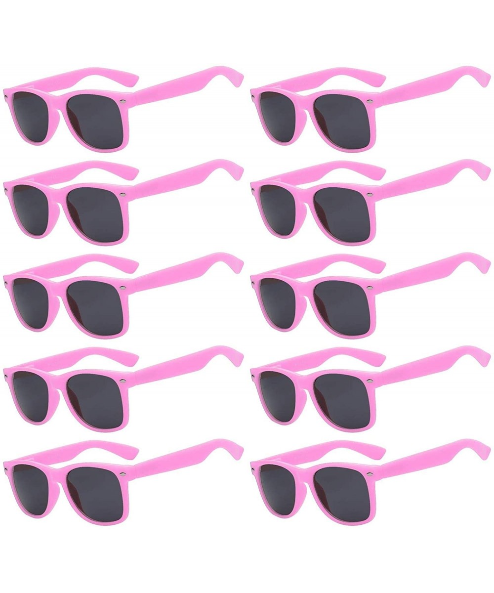 Vintage Retro Eyeglasses Sunglasses Smoke Lens 10 Pack Colored Colors Frame - Pink_10_pairs - CQ1273DGR3H $18.94 Rectangular