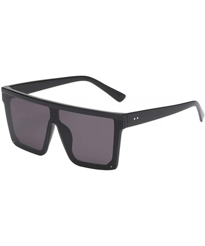 Square Oversized Sunglasses Unisex Flat Top Fashion Shades (Style E) - CT196IMI5E0 $5.16 Oval