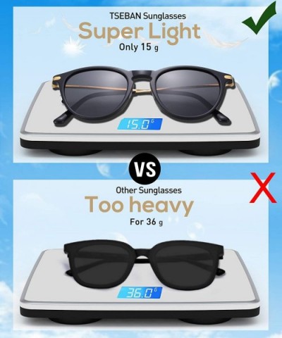 Polarized Sunglasses Protection Lightweight - Round Black Frame / Black Lens - CV18RXK65DI $15.70 Rectangular