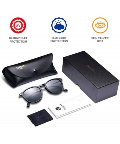 Polarized Sunglasses Protection Lightweight - Round Black Frame / Black Lens - CV18RXK65DI $15.70 Rectangular