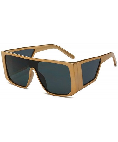 2019 New cross-border explosion models retro big box trend street shooting unisex sunglasses - Gold - CY18LANST0X $9.30 Overs...