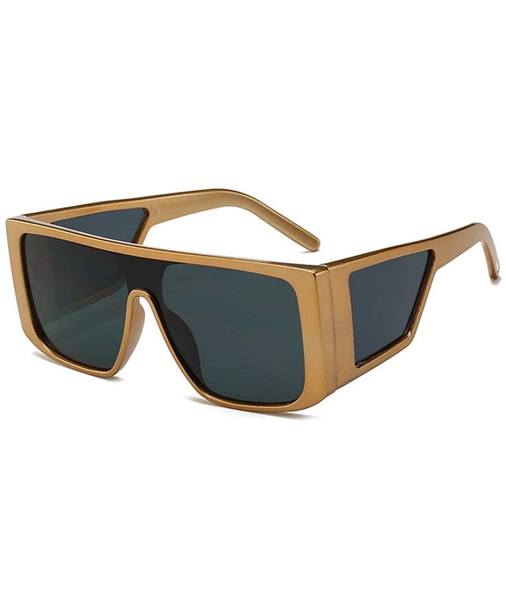 2019 New cross-border explosion models retro big box trend street shooting unisex sunglasses - Gold - CY18LANST0X $9.30 Overs...