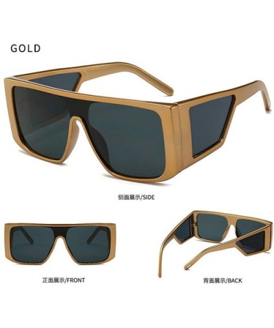 2019 New cross-border explosion models retro big box trend street shooting unisex sunglasses - Gold - CY18LANST0X $9.30 Overs...