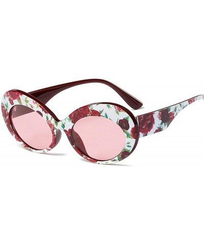 Fashion New Men Cat Glasses Personality Small Frame Sunglasses Vintage Lady Oval Sun Glasses UV400 - Floral - C418QNH9ZQN $8....