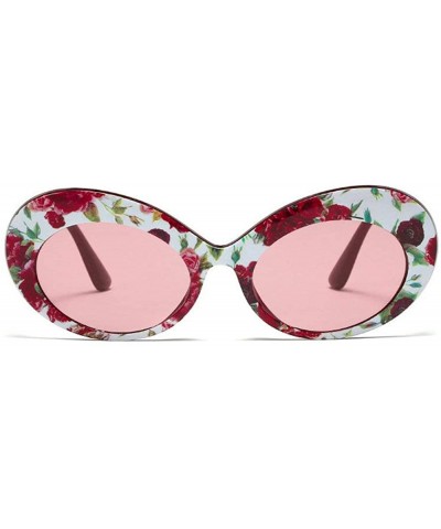 Fashion New Men Cat Glasses Personality Small Frame Sunglasses Vintage Lady Oval Sun Glasses UV400 - Floral - C418QNH9ZQN $8....