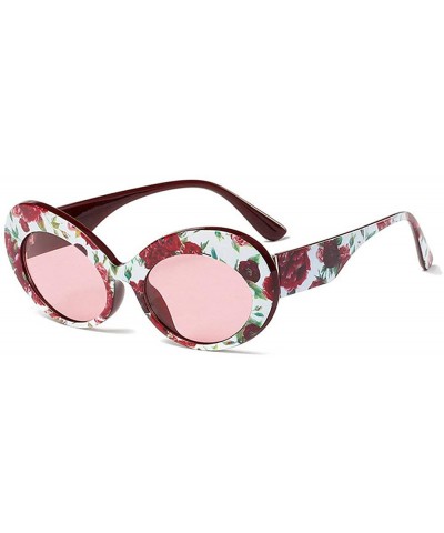 Fashion New Men Cat Glasses Personality Small Frame Sunglasses Vintage Lady Oval Sun Glasses UV400 - Floral - C418QNH9ZQN $8....