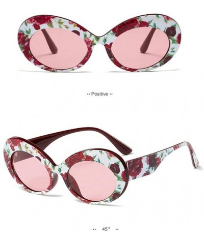 Fashion New Men Cat Glasses Personality Small Frame Sunglasses Vintage Lady Oval Sun Glasses UV400 - Floral - C418QNH9ZQN $8....