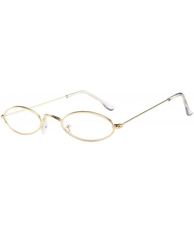Women's Men Sunglasses-Retro Sunglasses Shades Oval Small Face Sun Glasses - B - CD18E47MGX5 $7.60 Oversized