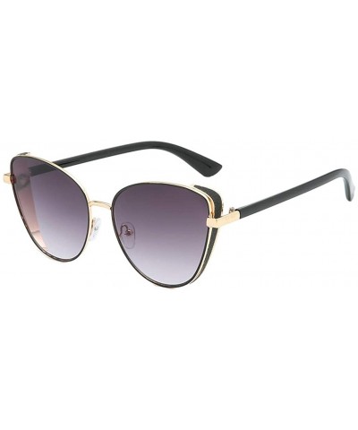 Women's Fashion Cat Eye Shade Sunglasses Integrated Stripe Vintage Glasses - Gray - C618UE9L7ZO $6.94 Cat Eye