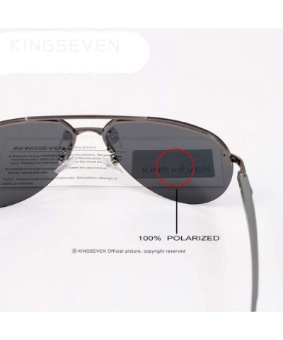 Aluminum Magnesium Polarized Rimless Lens Sunglasses For Men High GRAY BLUE - Gray Green - CZ18Y4RN2CH $15.22 Rimless