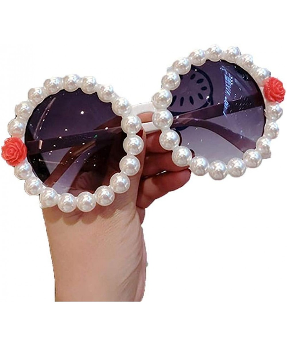 Women Fashion Beach Flower Decor Round Frame Sunglasses Sunglasses - Type 23 - C9199HURT2C $40.46 Round