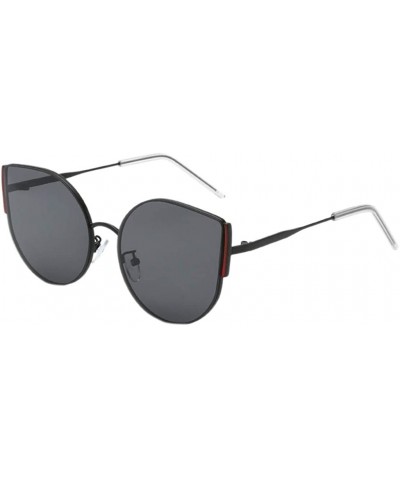 Fashion Men Women Cateye Frameless Irregular Shape Sunglasses Vintage Sunglasses - Red - C118TEMQ9E8 $8.04 Oversized