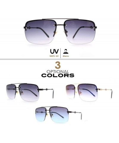 F053 Fashion Square- for Mens 100% UV PROTECTION - Black-black - CB198LASHKW $16.37 Round