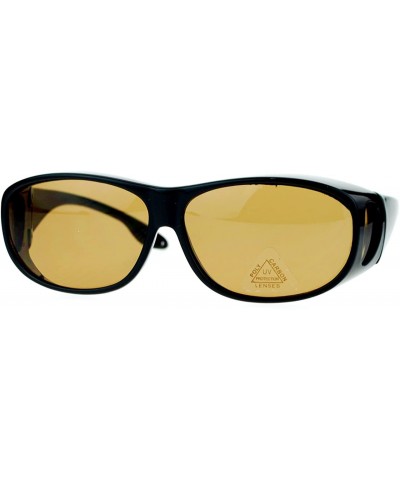 Fit Over Glasses Sunglasses Mens Oval Frame Coverage Over Glasses Black - Black - C5125FMQRYR $6.25 Oval