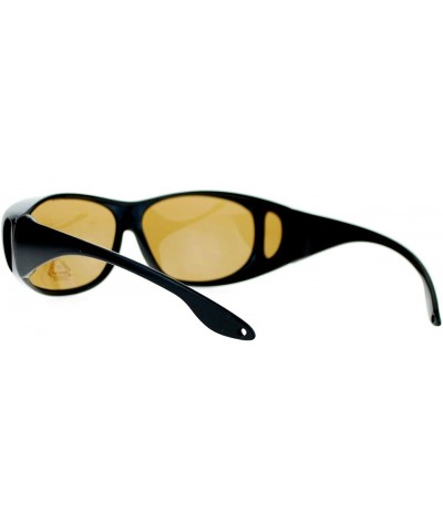 Fit Over Glasses Sunglasses Mens Oval Frame Coverage Over Glasses Black - Black - C5125FMQRYR $6.25 Oval