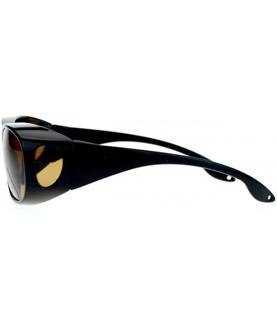 Fit Over Glasses Sunglasses Mens Oval Frame Coverage Over Glasses Black - Black - C5125FMQRYR $6.25 Oval