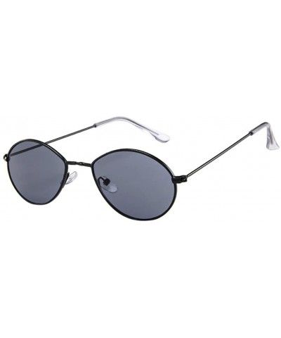 Women's Fashion Retro Small Oval Shades Frame UV Protection Polarized Sunglasses - Gray - C418DZKOKKO $9.06 Oversized