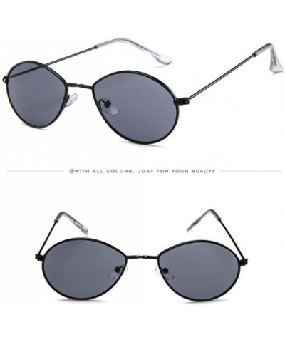 Women's Fashion Retro Small Oval Shades Frame UV Protection Polarized Sunglasses - Gray - C418DZKOKKO $9.06 Oversized