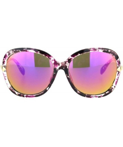 Womens Ribbon Expose Side Lens Luxury Butterfly Sunglasses - Purple Tortoise Purple Mirror - CA18OQWH50U $7.36 Butterfly