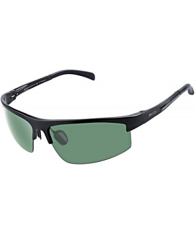 Men's Driving Sunglasses Polarized Glasses Sports Eyewear Golf Goggles 8203 - Black Frame Green Lens - CM18983I89A $7.75 Goggle