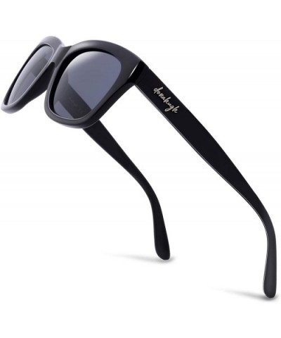 Polarized Sunglasses For Men Or Women Vintage Designer - Black - CH18NZG2KCX $35.77 Square