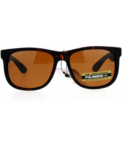 Polarized Lens Sunglasses Classic Square Unisex Fashion Anti-glare UV400 - Matte Tortoise - CW187CIU3CR $7.59 Square