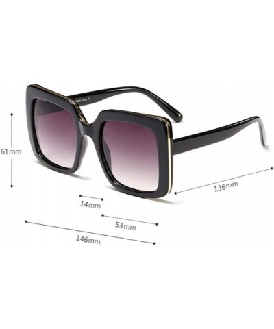 Oversized Square Sunglasses Women Fashion Sun Glasses Women Gift - Black Leopard - CJ18O3RAOZ3 $9.27 Oversized