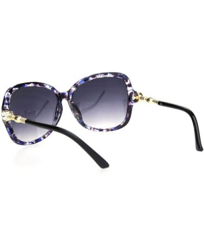 Womens Large Rhinestone Hinge Gradient Lens Butterfly Plastic Sunglasses - Purple Tortoise Gold Smoke - CR18OQU98MX $8.12 But...
