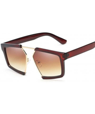 Personality Oversized Sunglasses Protection - Dark Brown/Brown - C618XOX3YKH $27.58 Oversized
