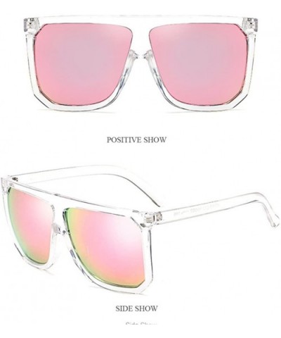 Large Square Frame UV Blocking Eye Protection Sunglasses for Unisex Daily - Pink - CJ18DC0LEOM $13.97 Square