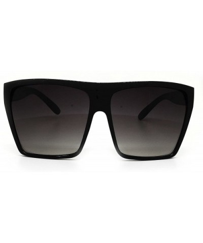 Premium Oversized XXL Vintage Square Flat Top Sunglasses - Gold/Black - CM185TWKT5Y $13.13 Sport