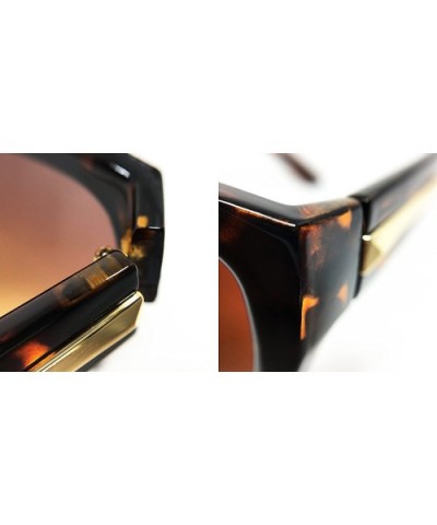 Premium Oversized XXL Vintage Square Flat Top Sunglasses - Gold/Black - CM185TWKT5Y $13.13 Sport