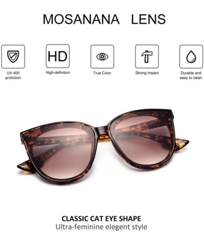 Fashion Cat Eye Sunglasses for Women Oversized Style MS51802 - Tortoise Frame/Gradient Brown Lens - CZ18EOYC6AO $8.68 Oval