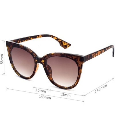 Fashion Cat Eye Sunglasses for Women Oversized Style MS51802 - Tortoise Frame/Gradient Brown Lens - CZ18EOYC6AO $8.68 Oval