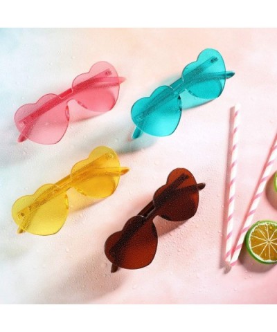 Rimless Sunglasses Transparent Frameless - Light Pink- Lake Blue- Light Brown- Yellow - CA18R80XWRO $10.84 Rimless