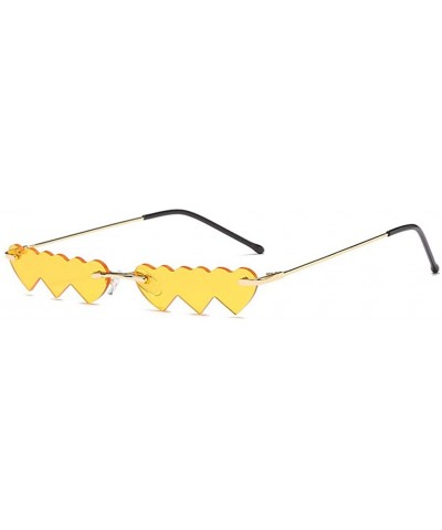 Vintage Sunglasses Fashion Rimless Rectangle - Yellow - C919037E3HQ $4.55 Rimless