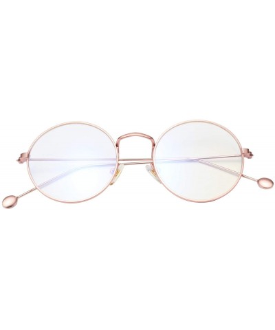 Glasses Clear Oversized Eyelasses Anti Blue - Pink - CZ18SXC6IUG $8.64 Round