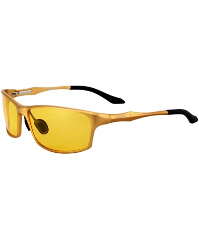 HD Glasses for Driving at Night Polarized Anti-glare Night Vision Goggle - Gold - CO183IL60IL $25.23 Goggle