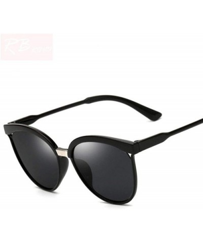 Candies Brand Designer Cat Eye Sunglasses Women Luxury Plastic Sun Blue Lens - Silver Lens - C318YLZI6QT $6.12 Oversized