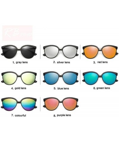 Candies Brand Designer Cat Eye Sunglasses Women Luxury Plastic Sun Blue Lens - Silver Lens - C318YLZI6QT $6.12 Oversized