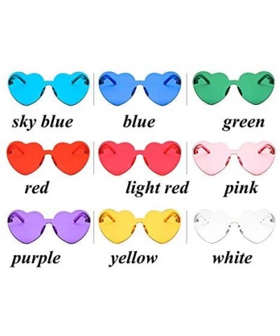 Heart Shaped Rimless Sunglasses Candy Steampunk Lens for women girl - Blue - C8189AYT9EL $5.09 Shield