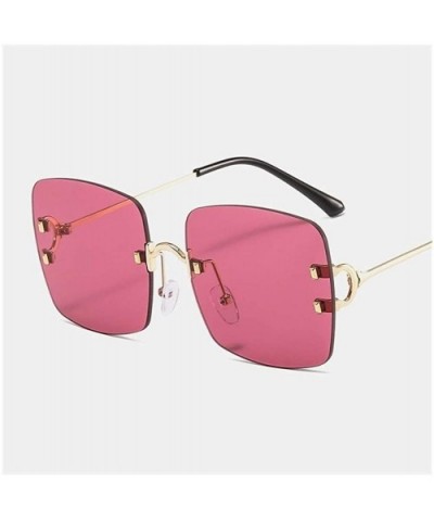 Oversized Women Sunglasses Square Rimless Colorful Lens Metal Sun Glasses Brand Designer - C0199QDMW2Q $6.91 Rimless