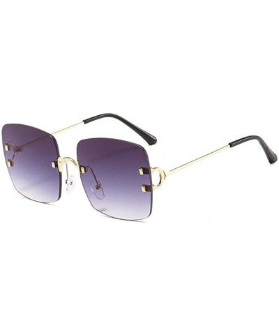 Oversized Women Sunglasses Square Rimless Colorful Lens Metal Sun Glasses Brand Designer - C0199QDMW2Q $6.91 Rimless