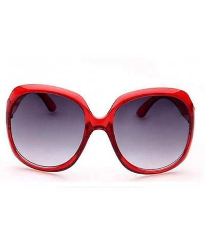 Women Fashion Personality Travel Oversized Frame Casual Sunglasses Sunglasses - Wine Red - CH18TTY8QWI $7.82 Oversized