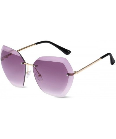 Sunglasses Oversized Transparent Gradient - Purple/Gold - CC18XAGQHU3 $19.90 Oversized