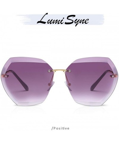 Sunglasses Oversized Transparent Gradient - Purple/Gold - CC18XAGQHU3 $19.90 Oversized