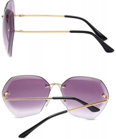 Sunglasses Oversized Transparent Gradient - Purple/Gold - CC18XAGQHU3 $19.90 Oversized