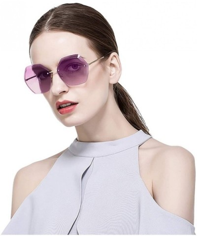 Sunglasses Oversized Transparent Gradient - Purple/Gold - CC18XAGQHU3 $19.90 Oversized