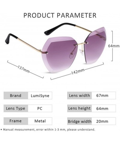 Sunglasses Oversized Transparent Gradient - Purple/Gold - CC18XAGQHU3 $19.90 Oversized