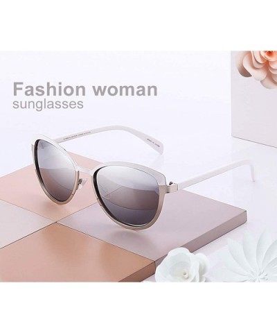 Fashion Sunglasses with Case for Women Classic Round Frame Eyewear UV 400 Protection - Silvergray - C418TK7N5C4 $47.11 Round